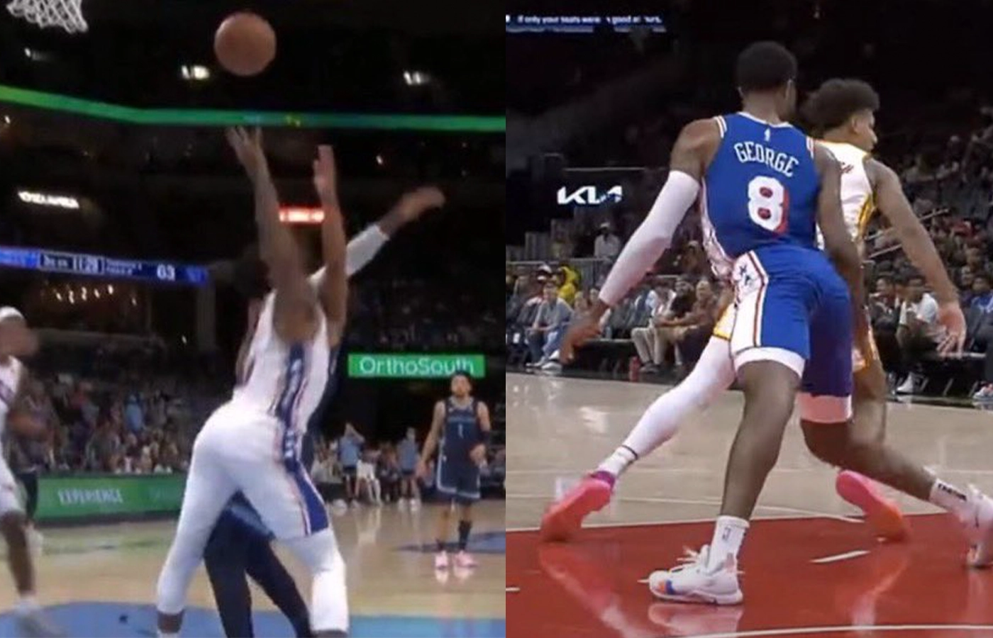 Paul George Leaves Match with a Hyperextended Knee